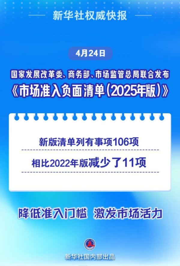创盈配资 减少11项！《市场准入负面清单（2025年版）》发布